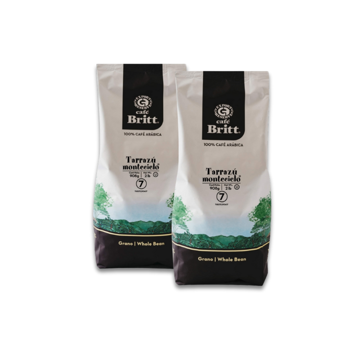 2x Cafe Britt Tarrazu Montecielo Arabica whole bean coffee, 2x 908 g pack