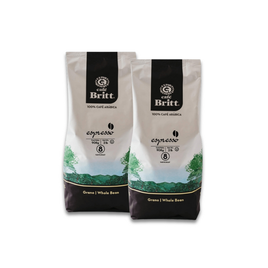 2X Britt Espresso ganze Bohne Kaffee 908g jede Packung