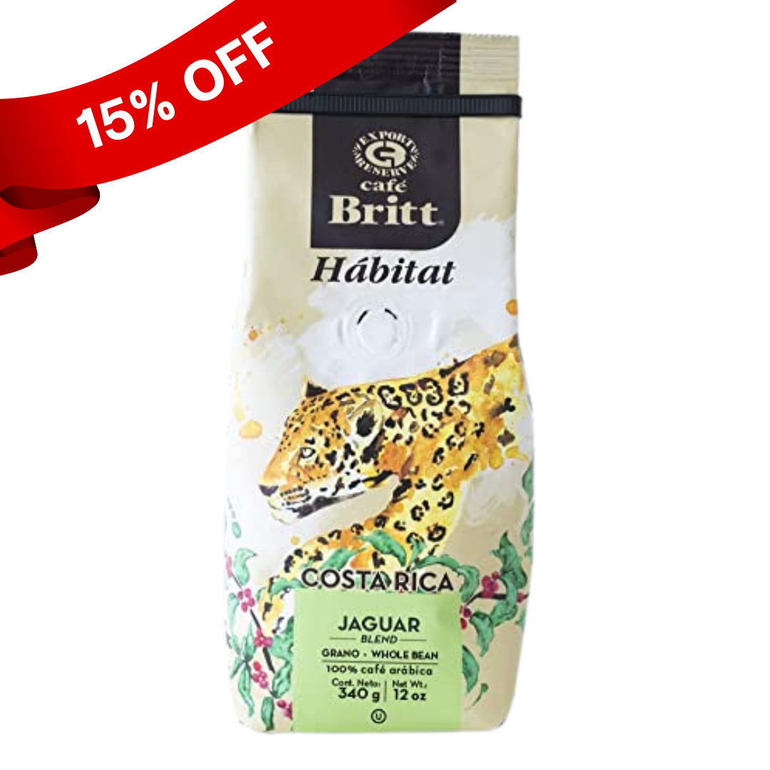Café Britt Habitat Jaguar - Grano Entrero Bolsa 340g