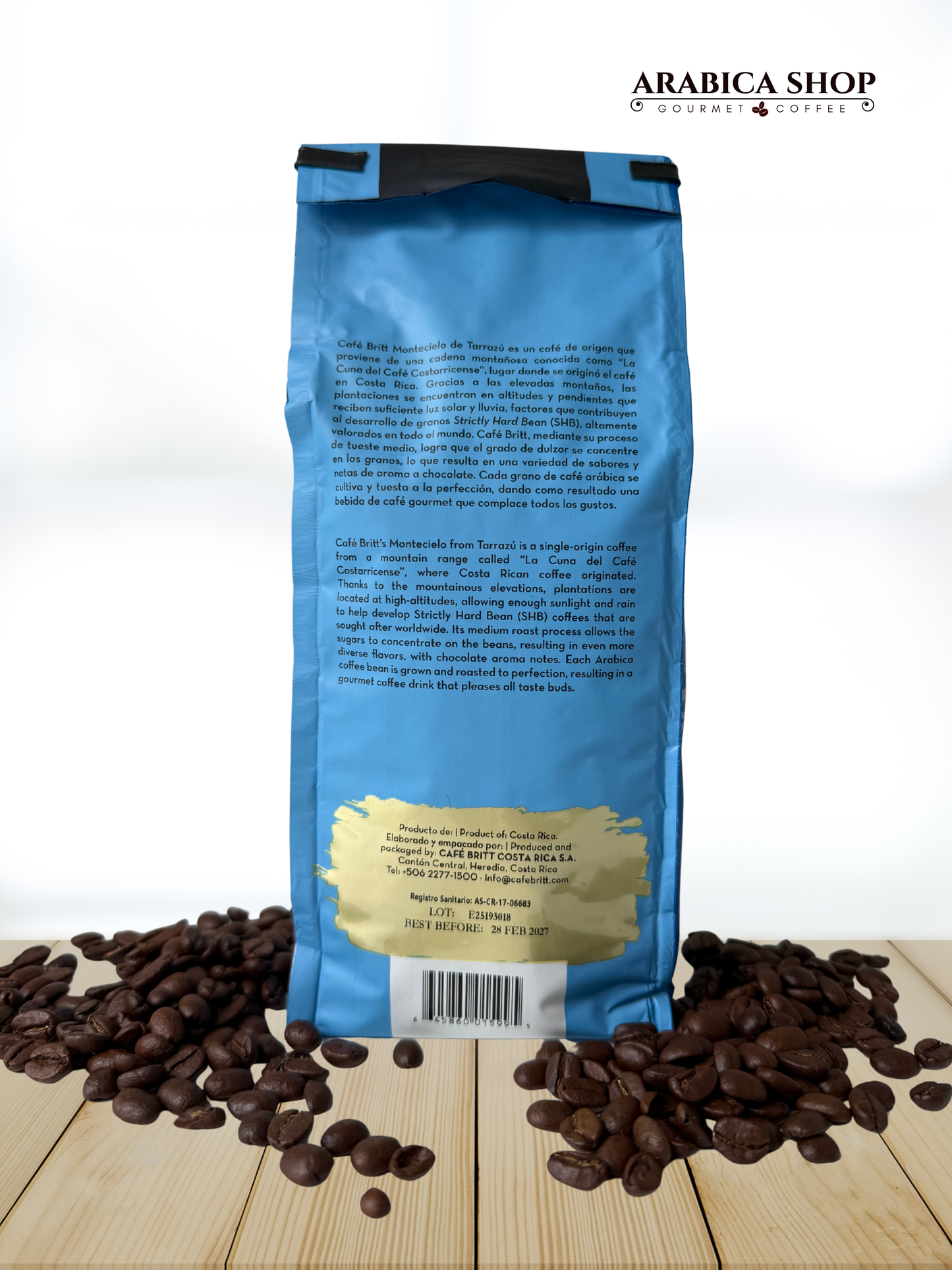 Verpackung Café Britt Tarrazú 340g hinten