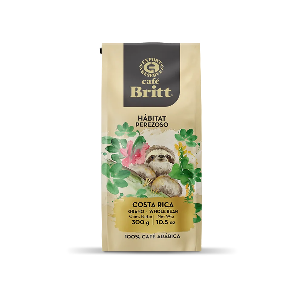Café Britt - Habitat Faultier 300g - 100% Arábica ganze Bohne aus Costa Rica