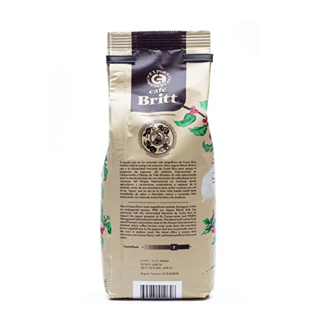 Café Britt Habitat Jaguar ganze Bohnen Arabica Kaffee 340g